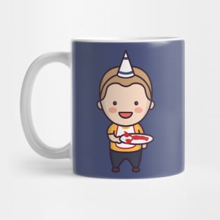 Cute Swedish Birthday Boy in Traditional Clothing Cartoon Mug